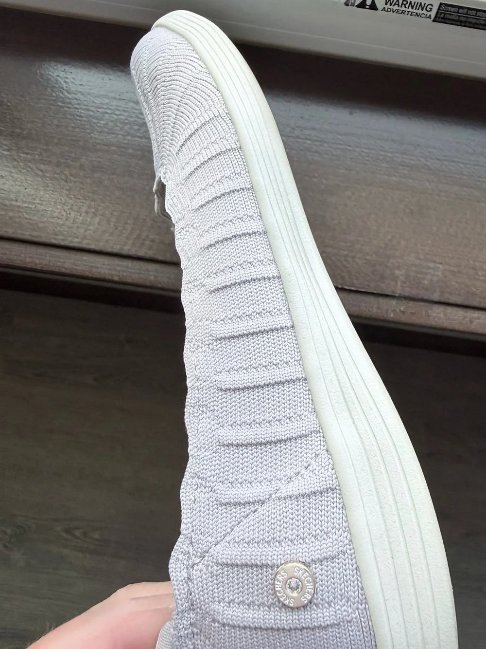 Women’s Slip-On Knit Comfort Flats in Light purple Skechers air cooled
